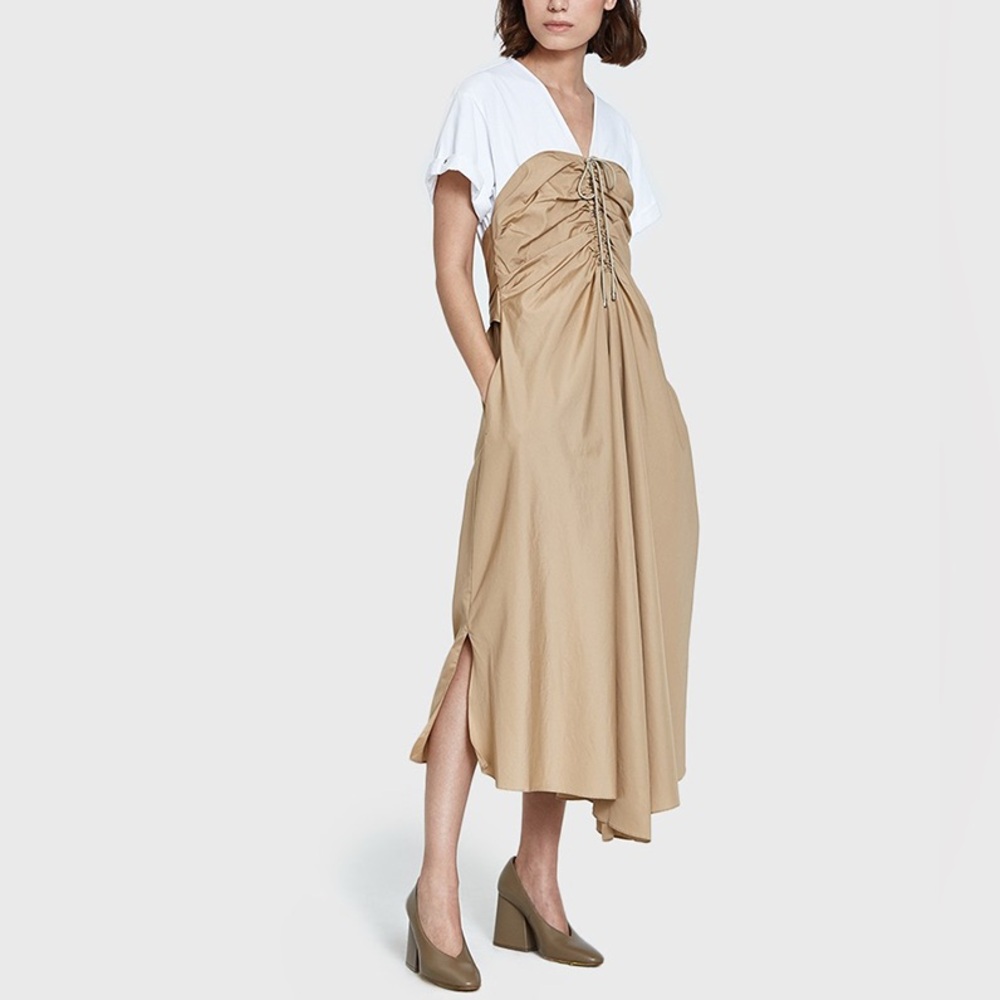 3.1 Phillip Lim Cap Sleeve Gathered Front Dress